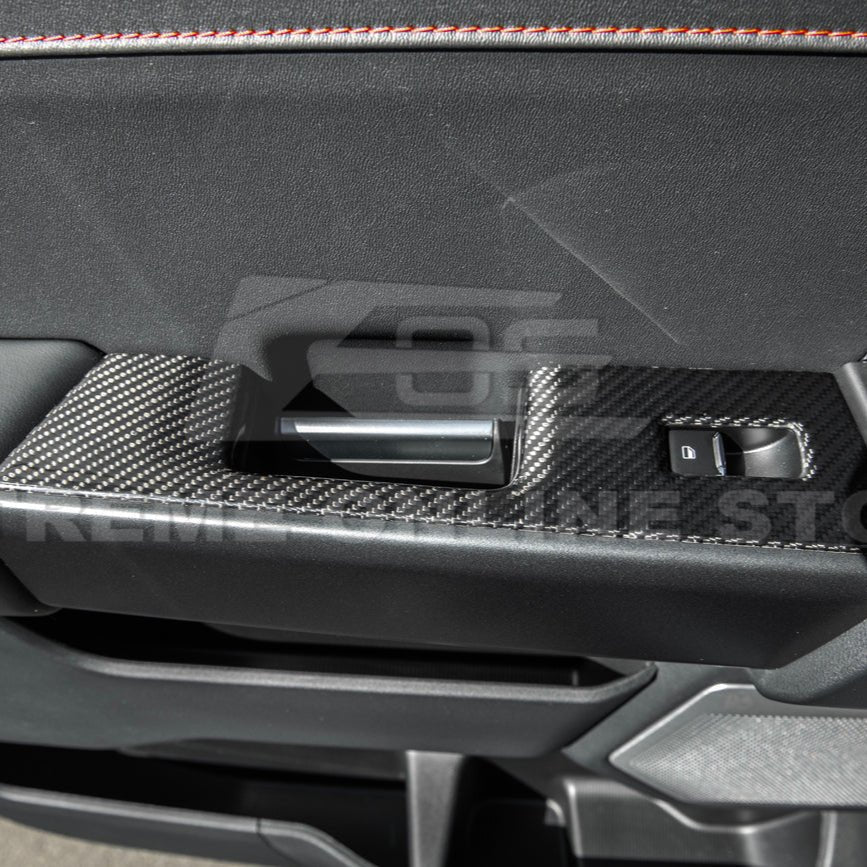 Ford F-150 Dry Carbon Fiber Rear Door Switch Panel Trim Cover 2021-Up