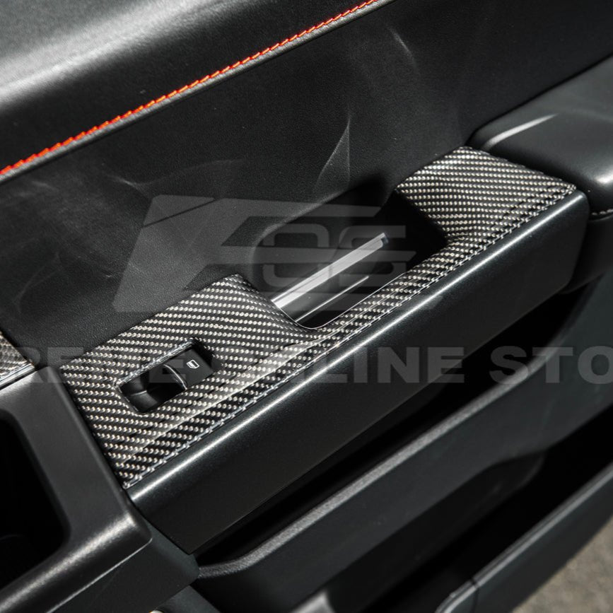 Ford F-150 Dry Carbon Fiber Rear Door Switch Panel Trim Cover 2021-Up