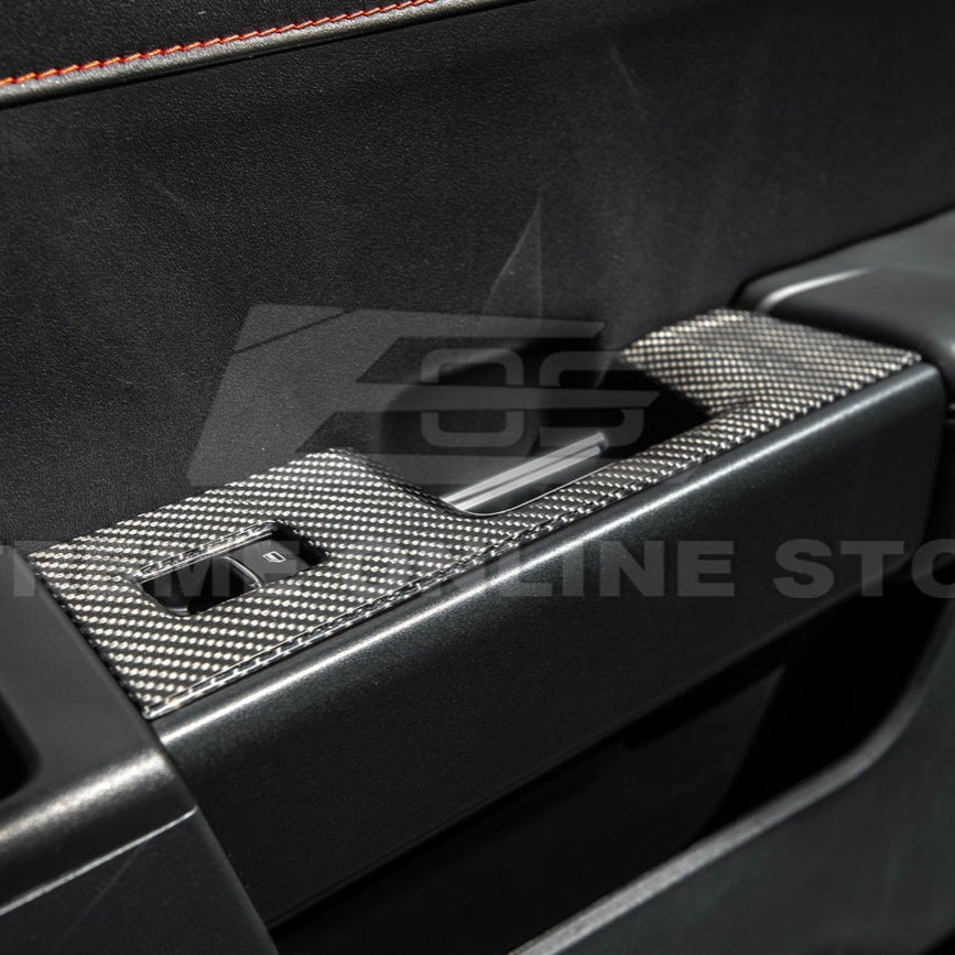 Ford F-150 Dry Carbon Fiber Rear Door Switch Panel Trim Cover 2021-Up