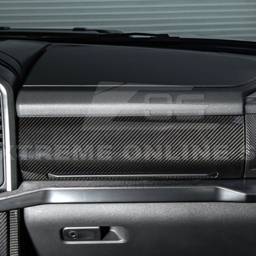 Ford F-150 14th Gen Dry Carbon Fiber Passenger Side Storage Panel Cover 2021-Up