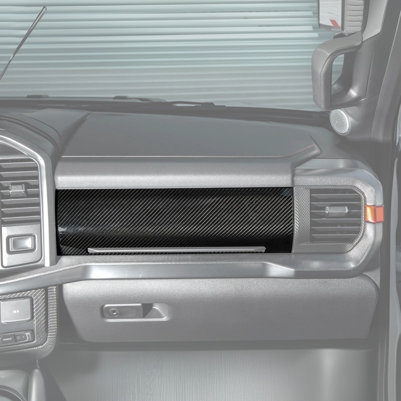 Ford F-150 14th Gen Dry Carbon Fiber Passenger Side Storage Panel Cover 2021-Up