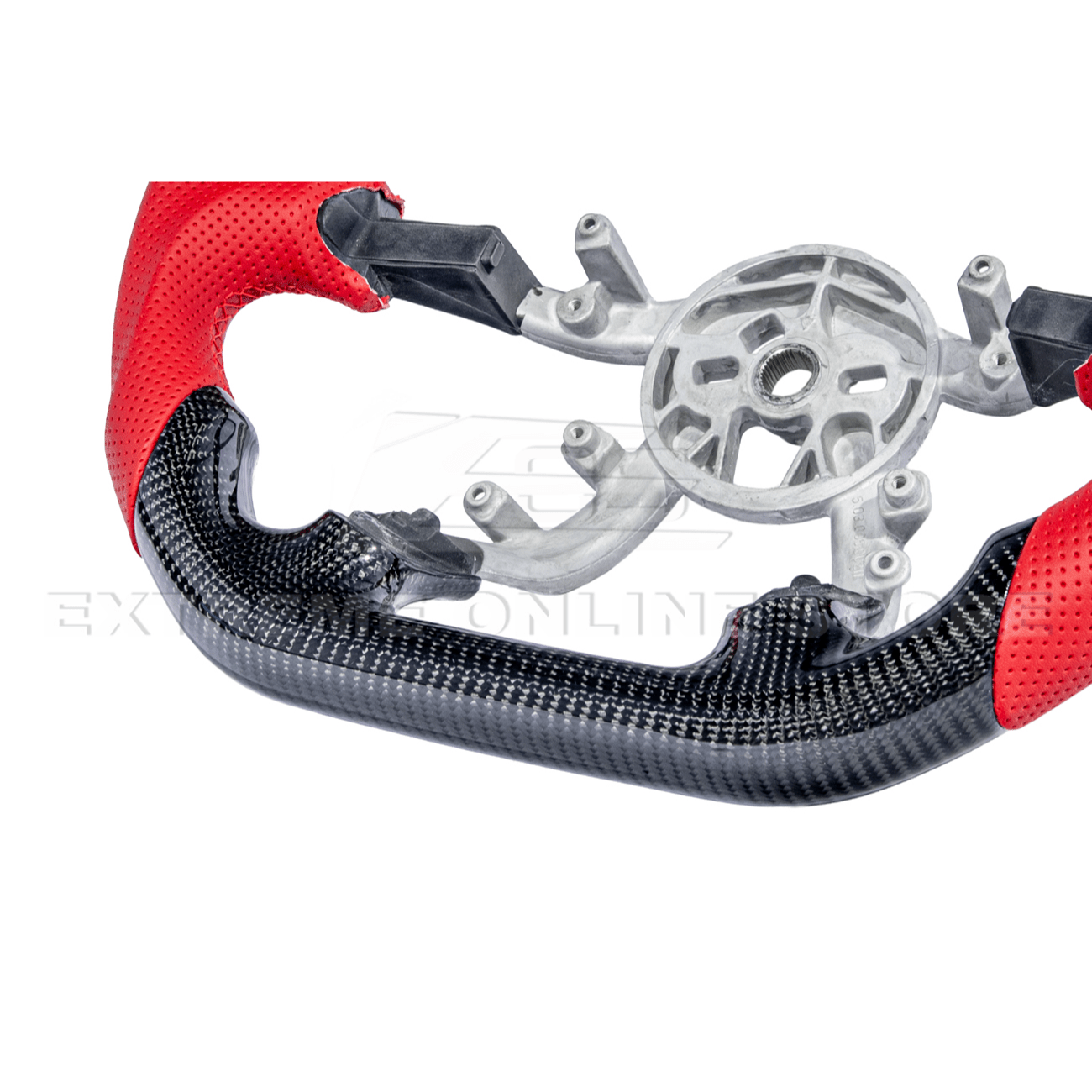 Chevrolet Corvette C5 Carbon Fiber Steering Wheel Red Perforated Leather Stripe 1997-2004