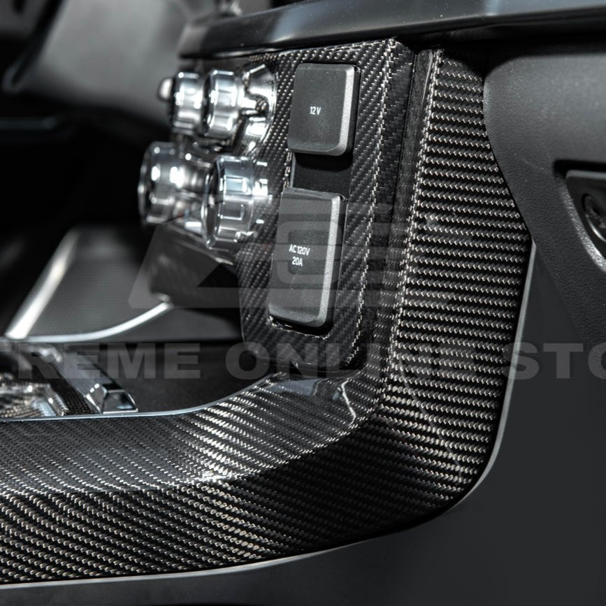 Ford F-150 Factory Style Dry Carbon Fiber Center Console Side Panel Trim Cover 2021-Up