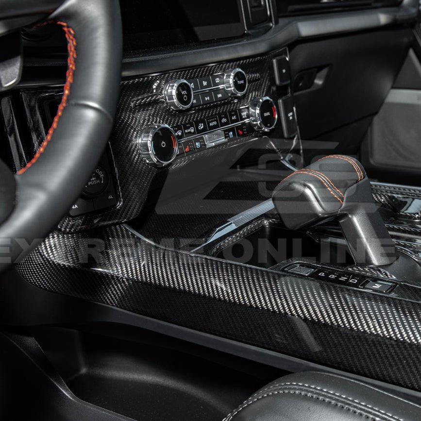 Ford F-150 Factory Style Dry Carbon Fiber Center Console Side Panel Trim Cover 2021-Up