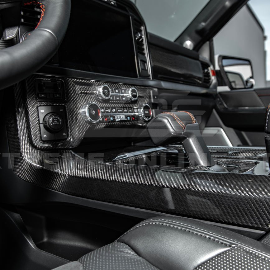 Ford F-150 Factory Style Dry Carbon Fiber Center Console Side Panel Trim Cover 2021-Up