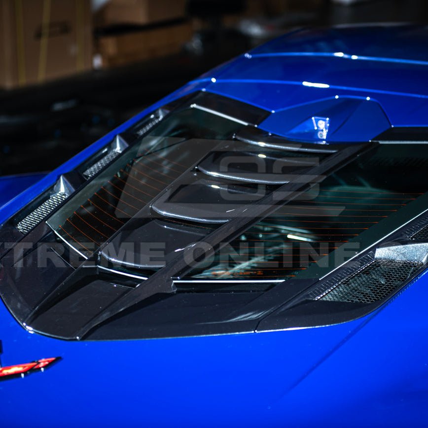 Corvette C8 ZR1 Style Carbon Flash Rear Window Louver Vent Cover 2020-Up