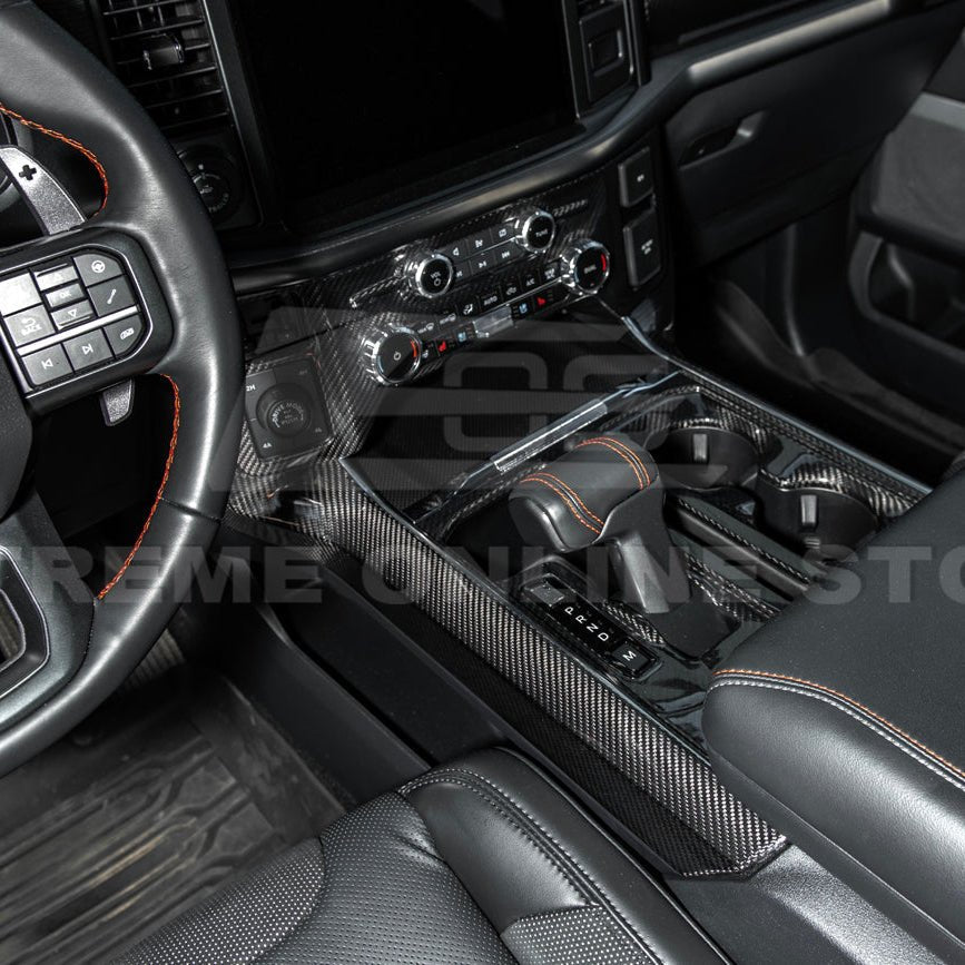 Ford F-150 Factory Style Dry Carbon Fiber Center Console Side Panel Trim Cover 2021-Up