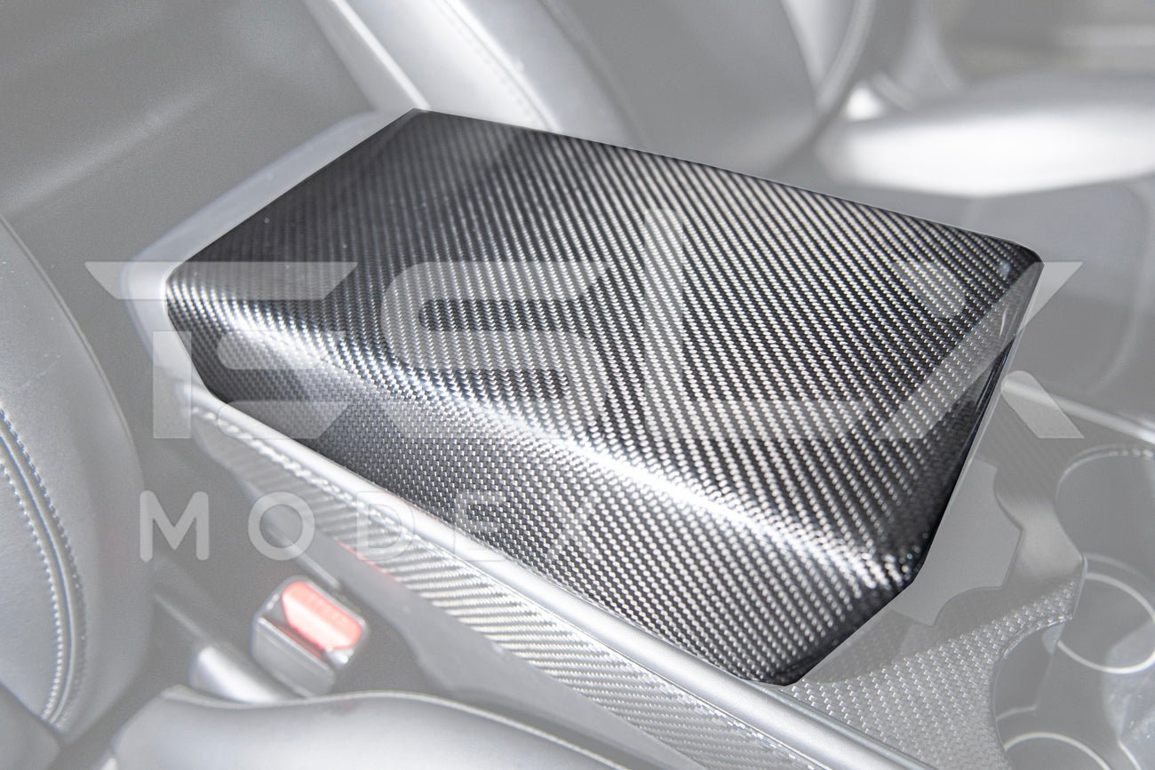 Tesla Model 3 Model Y Carbon Fiber Interior Center Armrest Cover 2020-Up