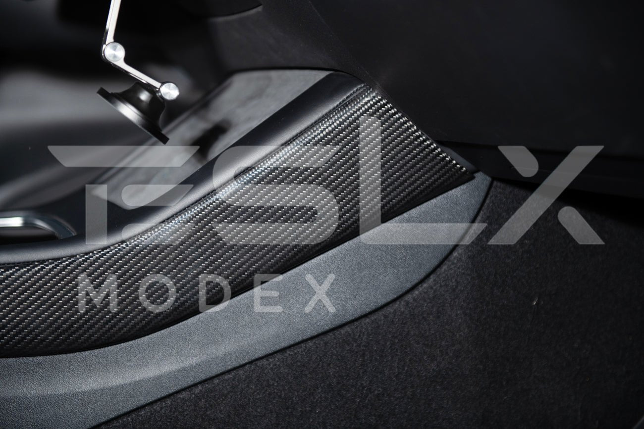 Tesla Model 3 Model Y Carbon Fiber Interior Center Console Shift Side Covers 2020-2025