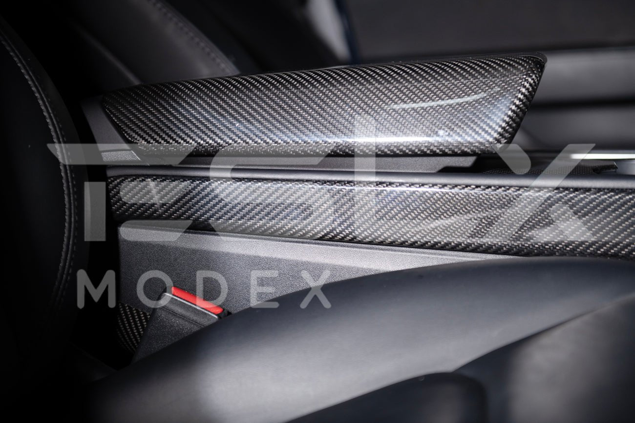 Tesla Model 3 Model Y Carbon Fiber Interior Center Console Shift Side Covers 2020-2025
