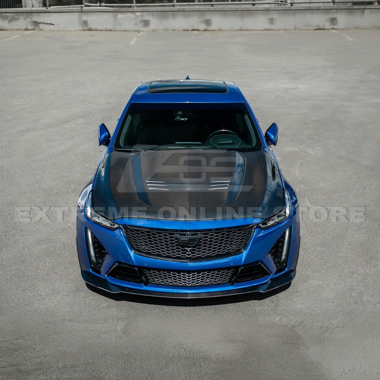 Cadillac CT5 / CT5-V Carbon Fiber Front Bumper Hood Vented Cover Blackwing Style 2020-Up