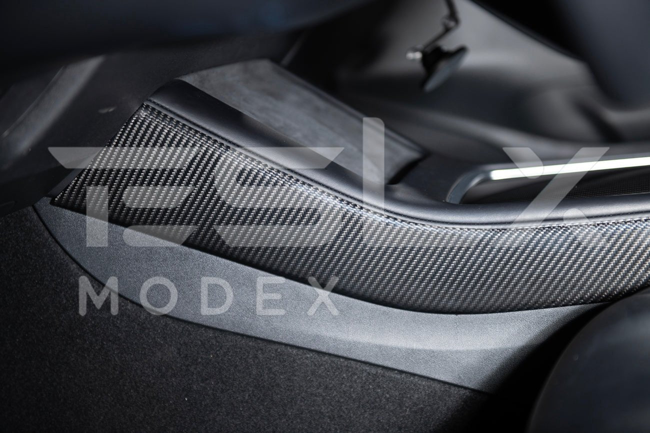 Tesla Model 3 Model Y Carbon Fiber Interior Center Console Shift Side Covers 2020-2025