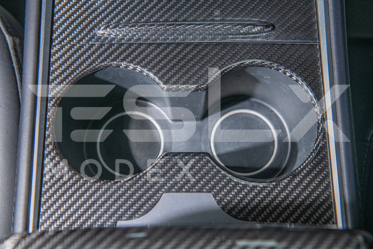 Tesla Model 3 Model Y Carbon Fiber Interior Center Console Cover 2020-2024