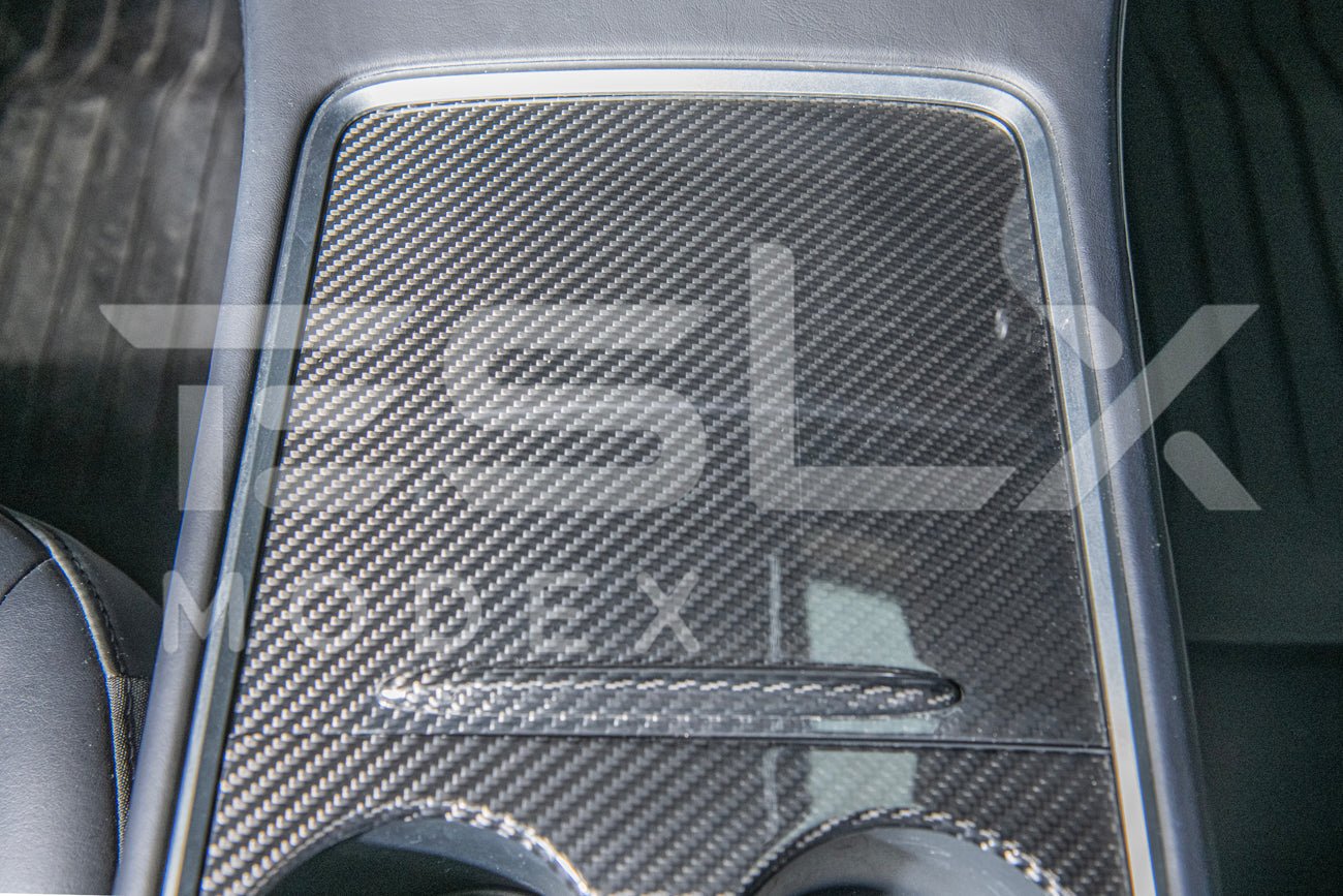 Tesla Model 3 Model Y Carbon Fiber Interior Center Console Cover 2020-2024