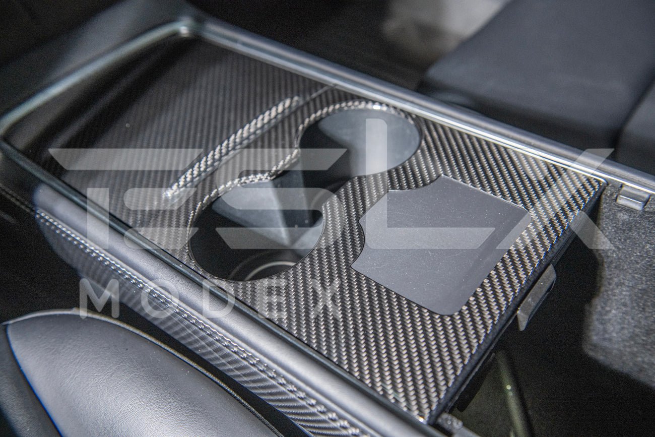 Tesla Model 3 Model Y Carbon Fiber Interior Center Console Cover 2020-2024