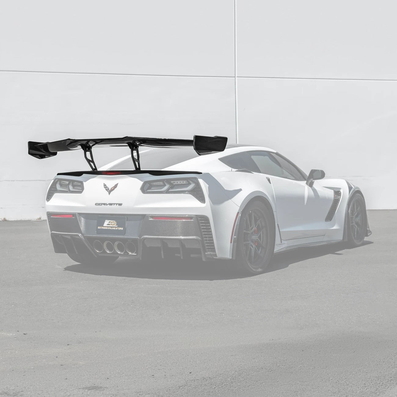 Chevrolet Corvette C7 ZR1 ZTK Style Carbon Fiber Extended High Wing Spoiler Kit 2014-2019