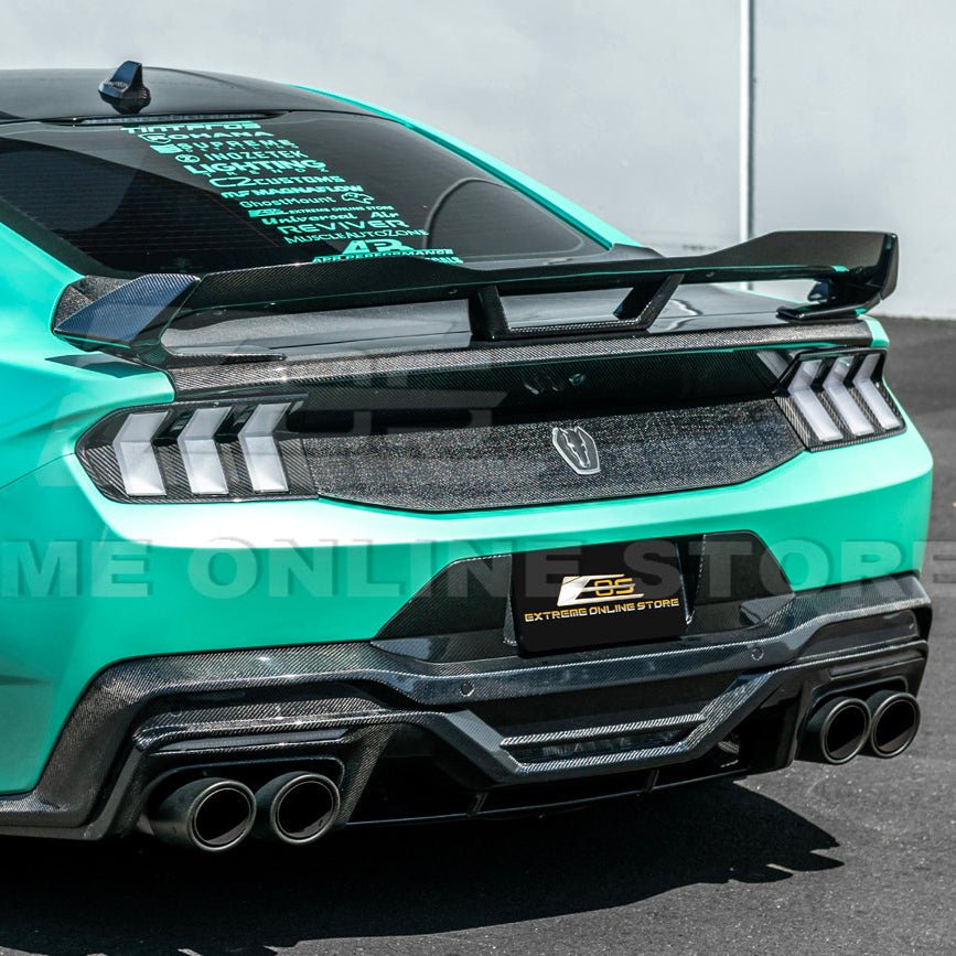 Ford Mustang S650 Factory Style Dry Carbon Fiber Rear Trunk Panel Trim Cover 2024-Up