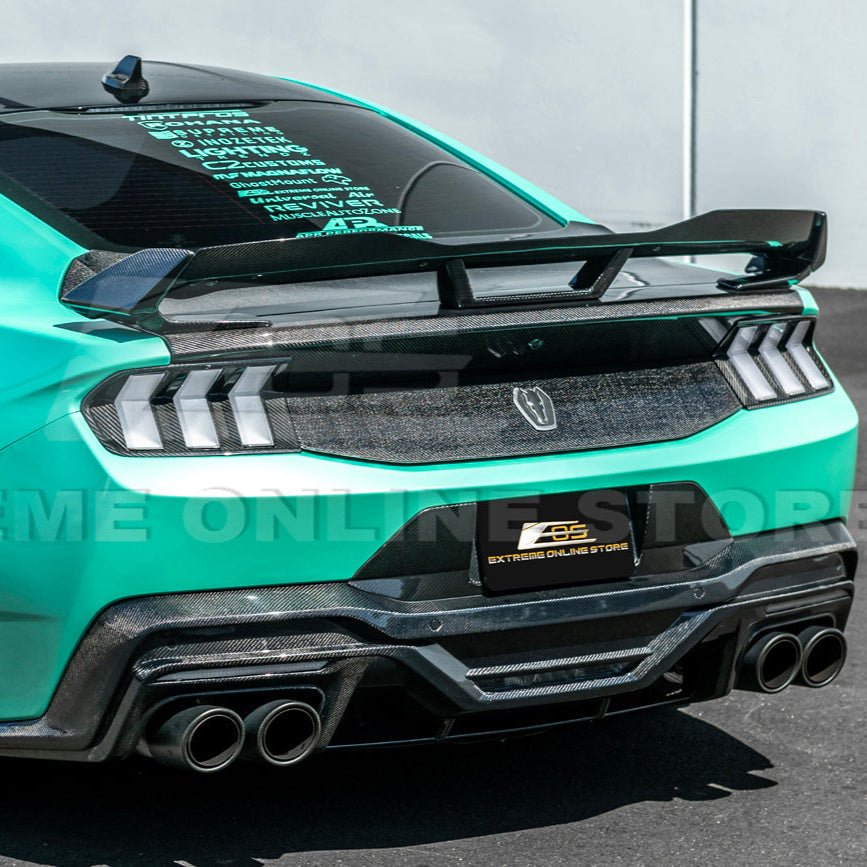 Ford Mustang S650 Dark Horse Style Dry Carbon Fiber Rear Bumper Diffuser 2024-Up