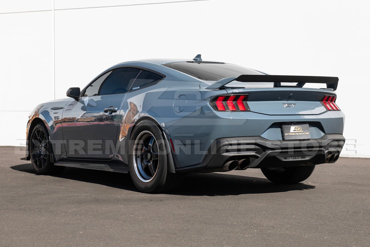 Ford Mustang S650 GT Performance Style Rear Gurney Flap Spoiler Matte Black Carbon Finish 2024-Up