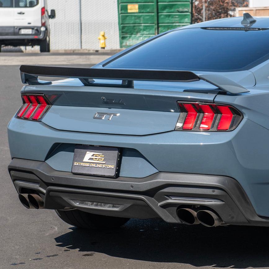 Ford Mustang S650 GT Performance Style Rear Gurney Flap Spoiler Matte Black Carbon Finish 2024-Up