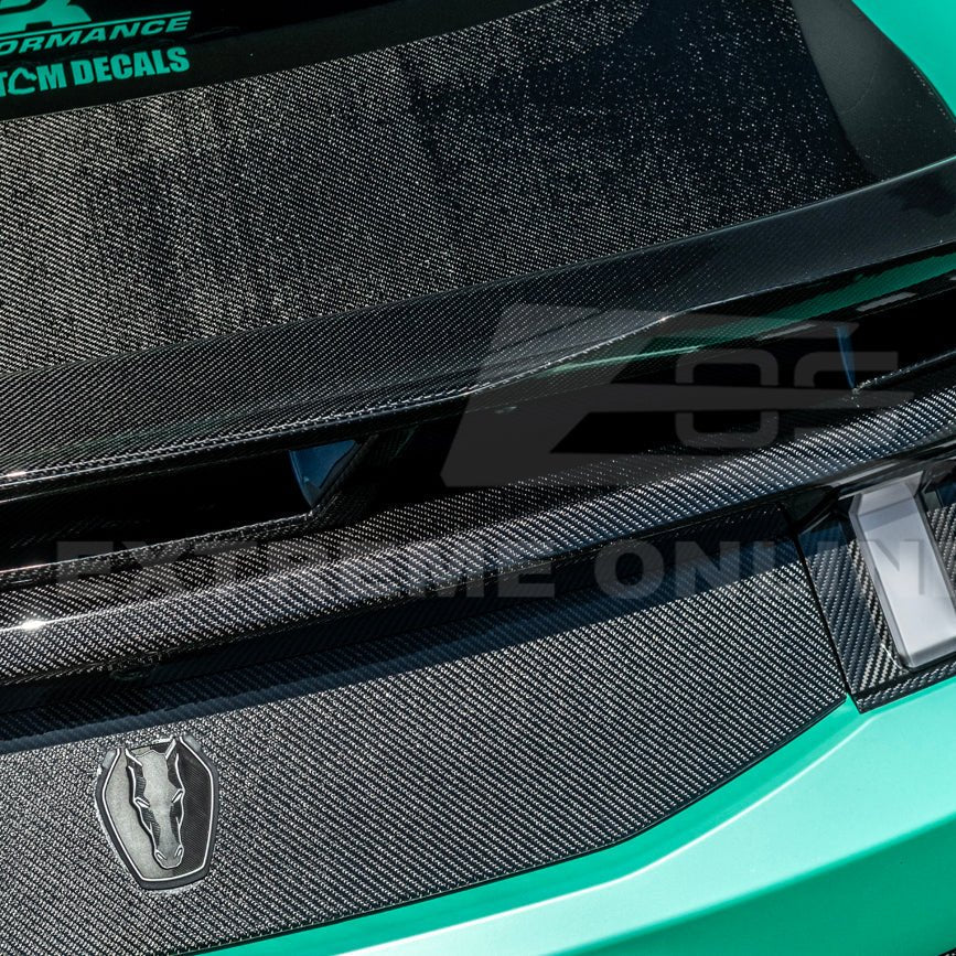 Ford Mustang S650 Factory Style Dry Carbon Fiber Rear Trunk Panel Trim Cover 2024-Up