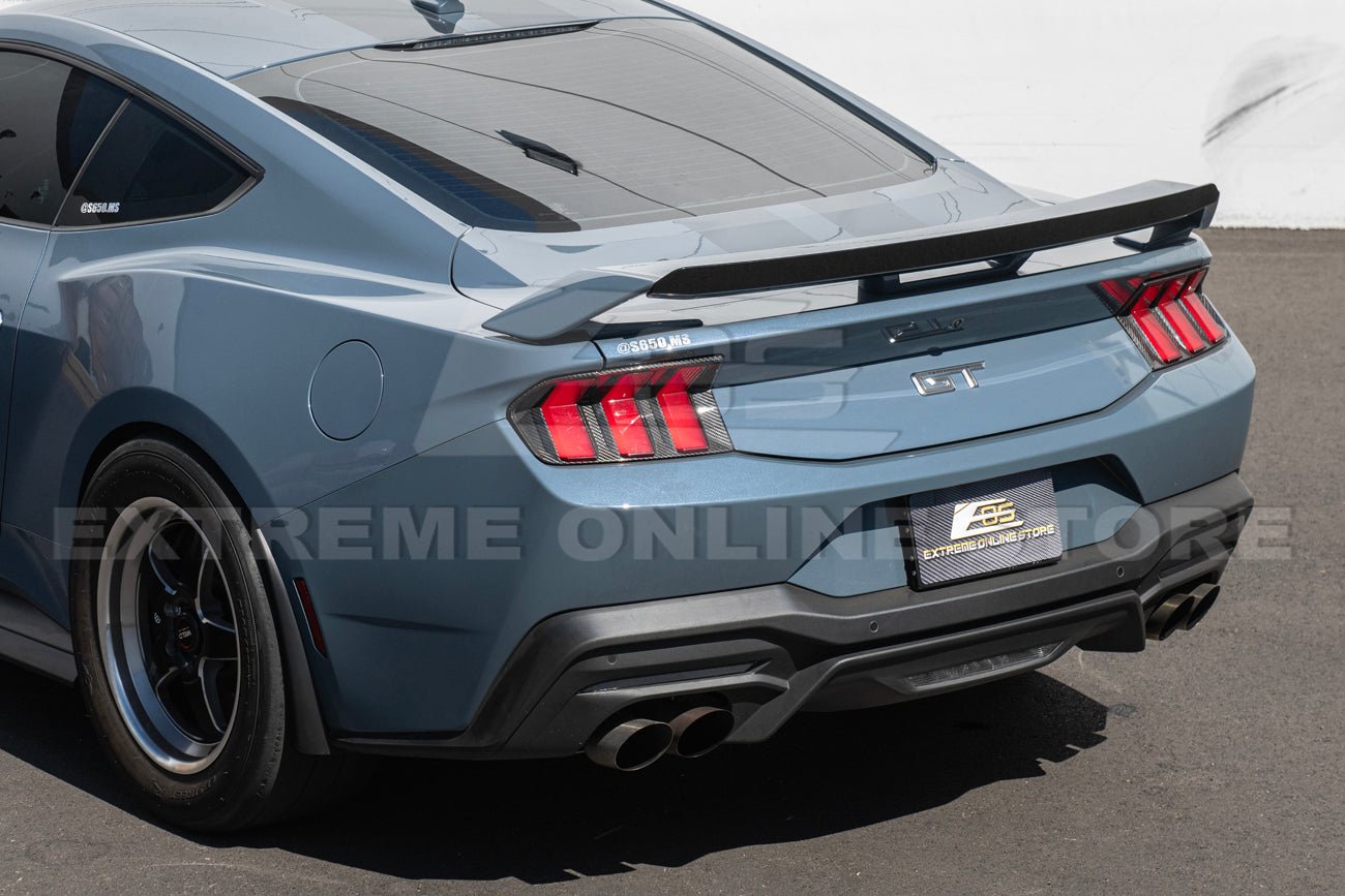 Ford Mustang S650 GT Performance Style Rear Gurney Flap Spoiler Matte Black Carbon Finish 2024-Up