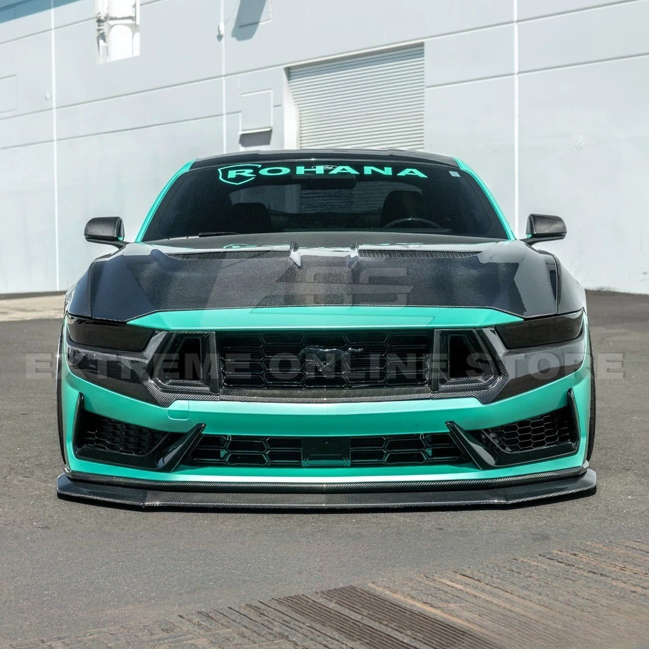 Ford Mustang S650 Dark Horse Factory Style Dry Carbon Fiber Front Upper Lower Side Grille Trim Inserts 2024-Present