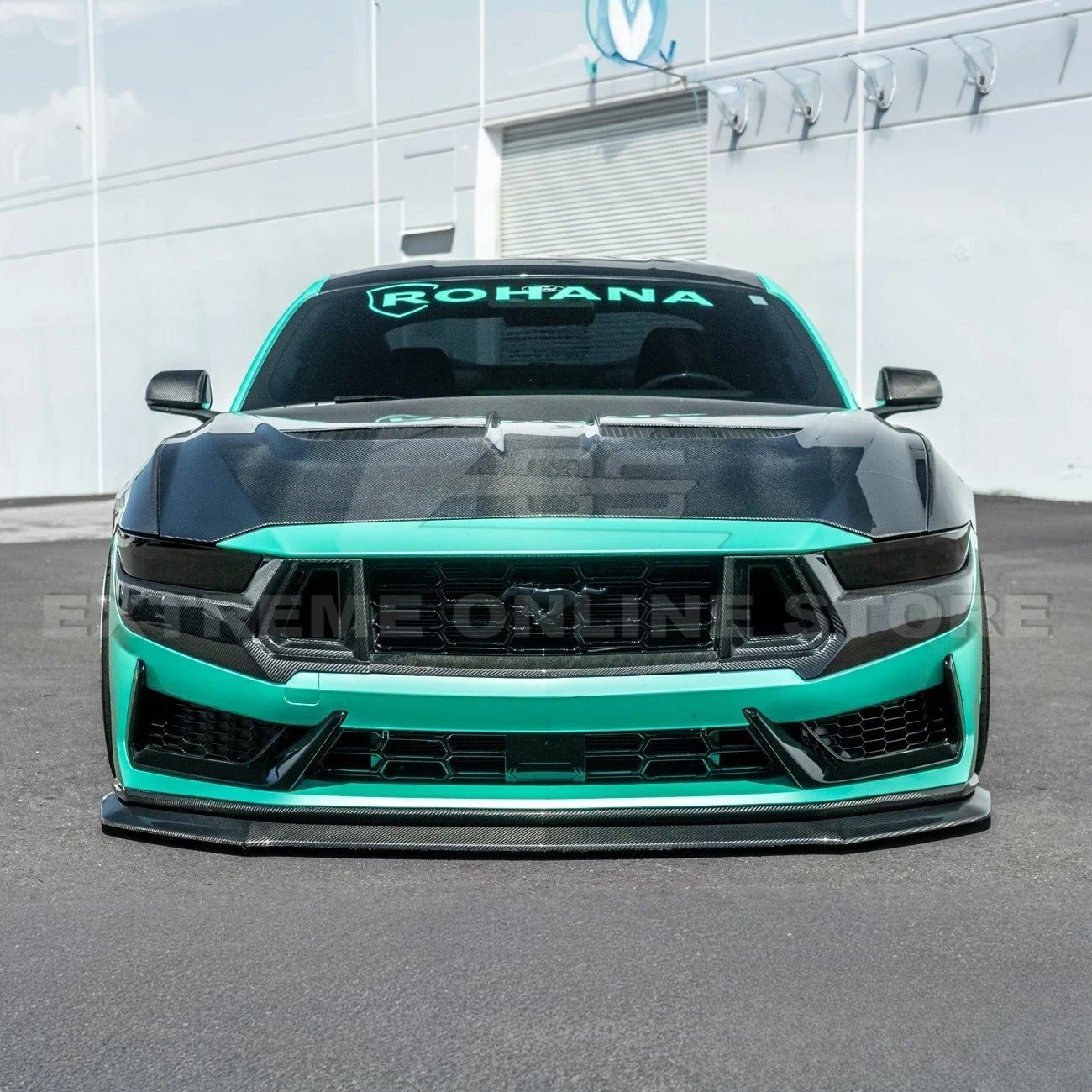 Ford Mustang S650 GTD Style Carbon Fiber Front Bumper Hood 2024-Up