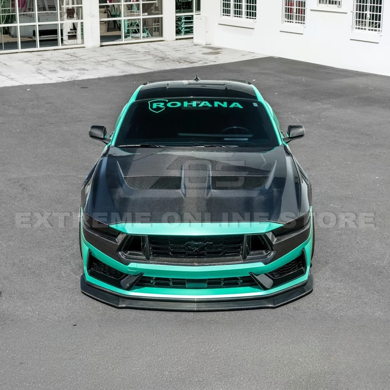 Ford Mustang S650 GTD Style Carbon Fiber Front Bumper Hood 2024-Up