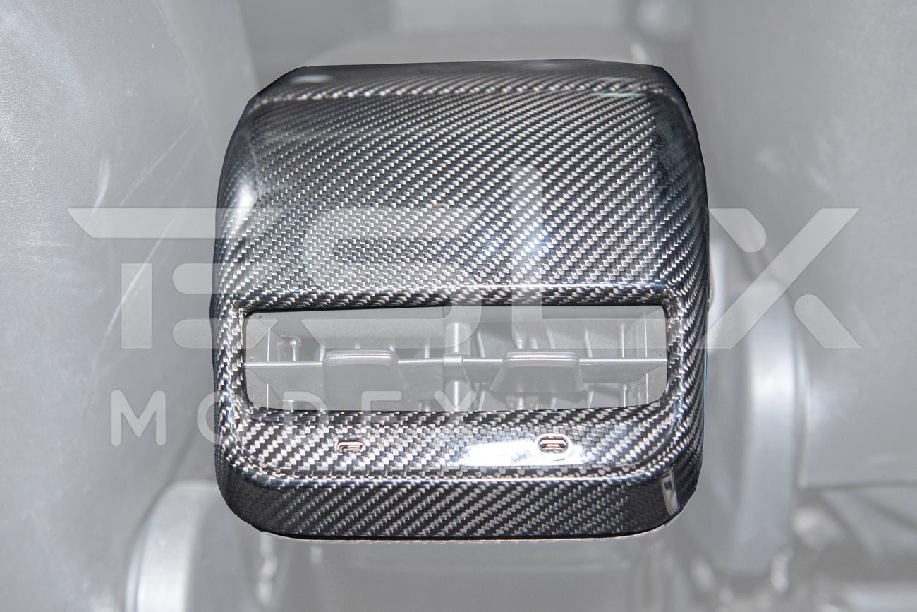 Tesla Model 3 Model Y Carbon Fiber Interior Rear Air Outlet Cover 2020-2024