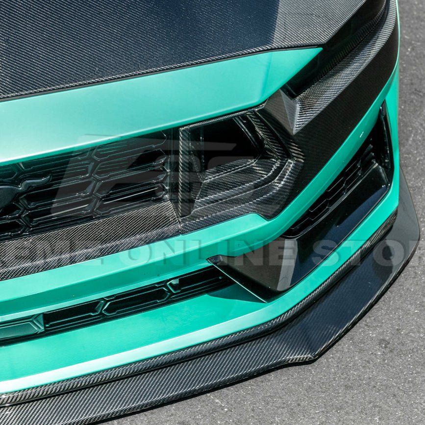 Ford Mustang S650 Dark Horse Factory Style Dry Carbon Fiber Front Upper Lower Side Grille Trim Inserts 2024-Present