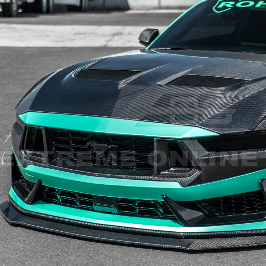 Ford Mustang S650 Dark Horse Factory Style Dry Carbon Fiber Front Upper Middle Grille Trim 2024-Present