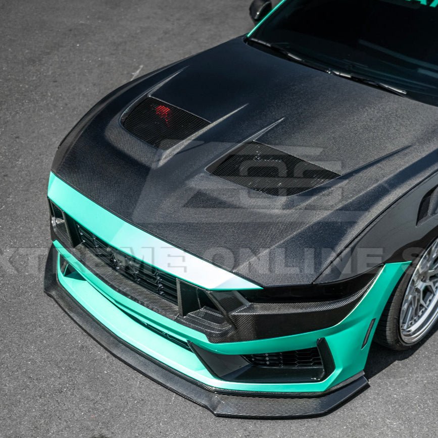 2024+ Ford Mustang Front BumpFord Mustang S650 Dark Horse Factory Style Carbon Fiber Front Bumper Lip Splitter Panel 2024-Uper Lip Splitter Panel