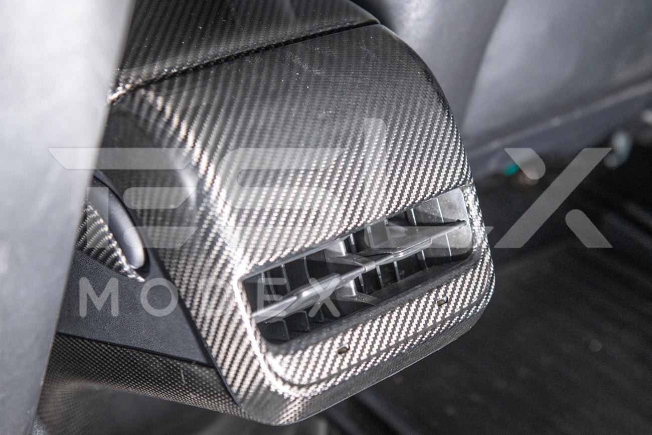 Tesla Model 3 Model Y Carbon Fiber Interior Rear Air Outlet Cover 2020-2024