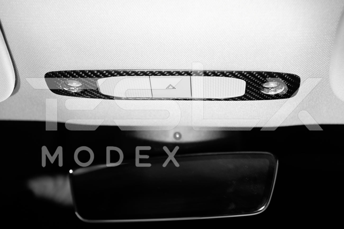 Tesla Model 3 Model Y Carbon Fiber Interior Reading Light Frame Cover 2020-2024