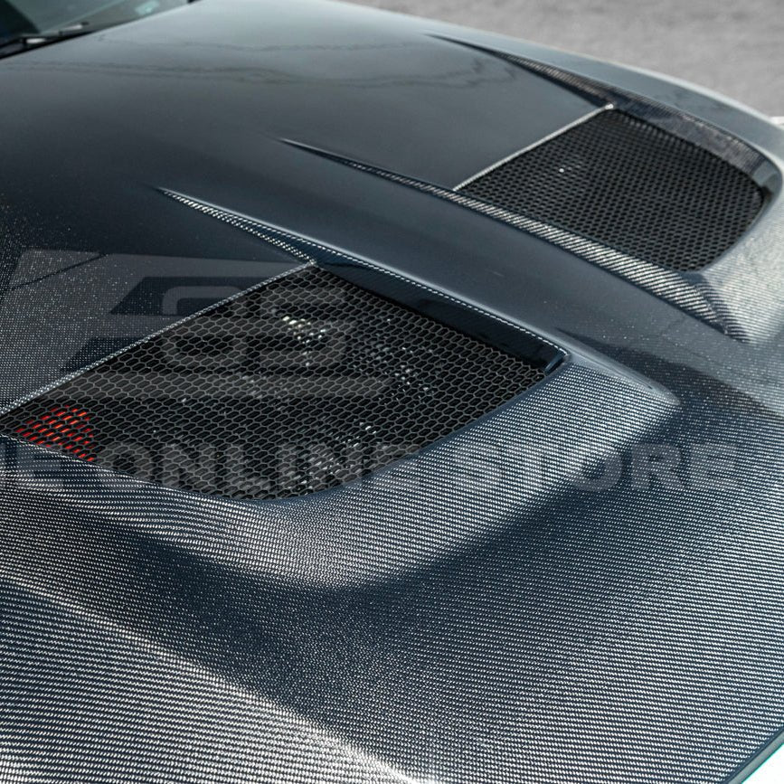 Ford Mustang S650 GTD Style Carbon Fiber Front Bumper Hood 2024-Up