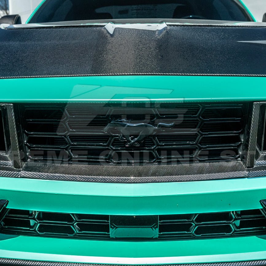Ford Mustang S650 Dark Horse Factory Style Dry Carbon Fiber Front Upper Middle Grille Trim 2024-Present