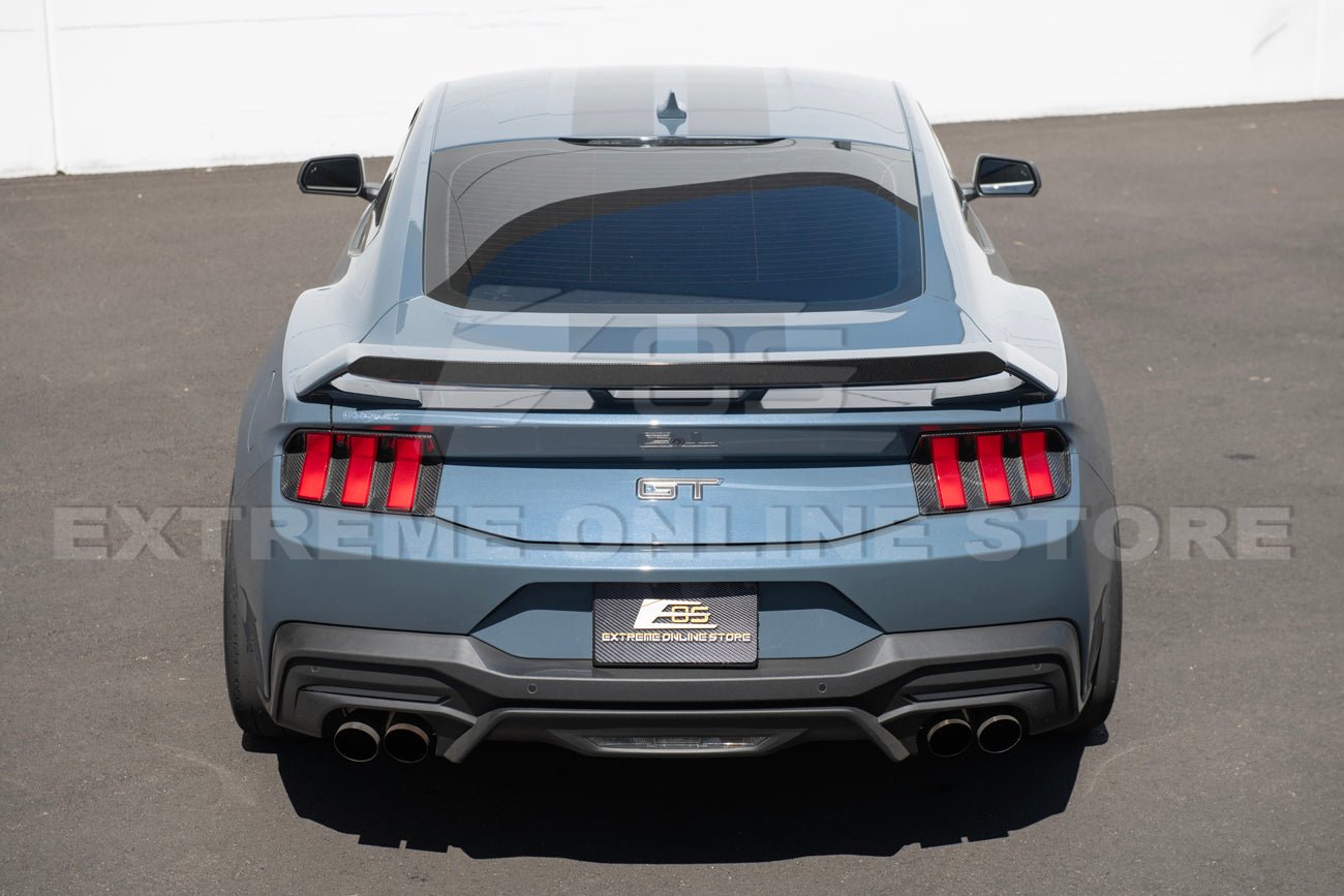 Ford Mustang S650 GT Performance Style Rear Gurney Flap Spoiler Matte Black Carbon Finish 2024-Up