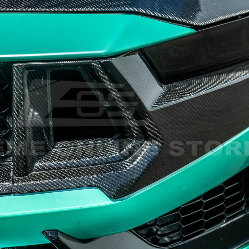 Ford Mustang S650 Dark Horse Factory Style Dry Carbon Fiber Front Upper Lower Side Grille Trim Inserts 2024-Present