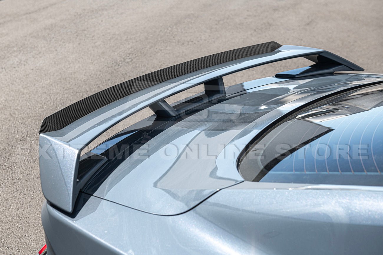 Ford Mustang S650 GT Performance Style Rear Gurney Flap Spoiler Matte Black Carbon Finish 2024-Up