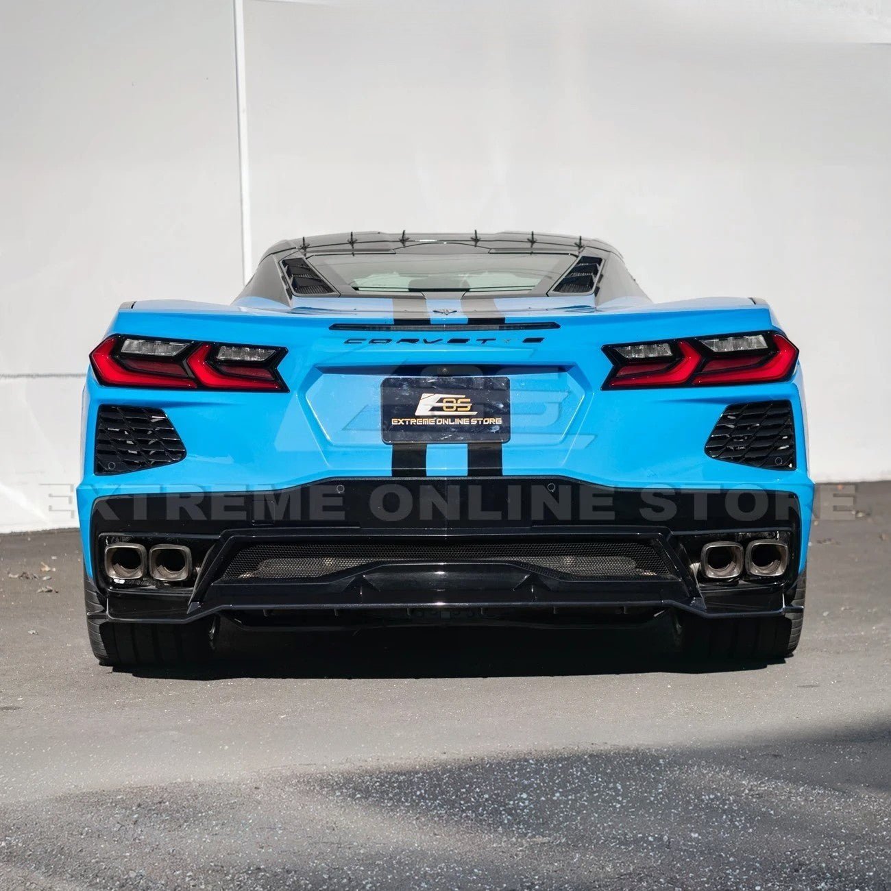 Chevrolet Corvette C8 Performance Style Matte Black Rear Diffuser Lip Winglet Kit 2020-2026