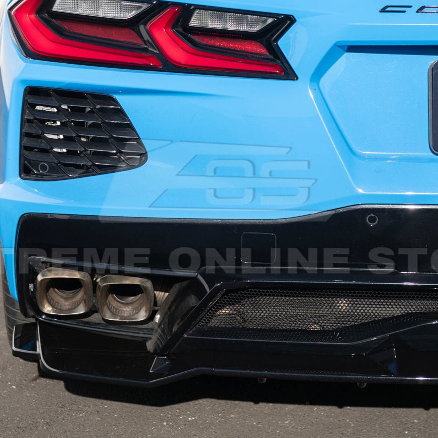 Chevrolet Corvette C8 Performance Style Matte Black Rear Diffuser Lip Winglet Kit 2020-2026