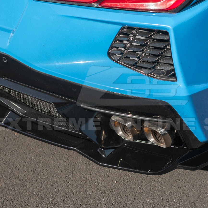 Chevrolet Corvette C8 Performance Style Matte Black Rear Diffuser Lip Winglet Kit 2020-2026