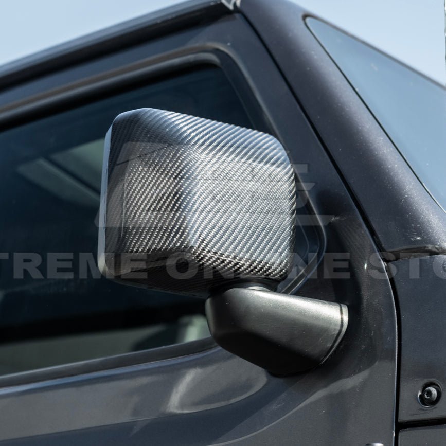Jeep Wrangler JL JT Dry Carbon Fiber Mirror Cap Cover Pair 2018-Up