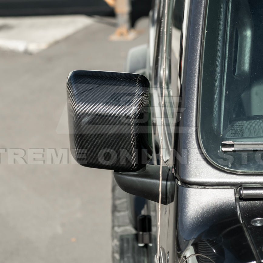Jeep Wrangler JL JT Dry Carbon Fiber Mirror Cap Cover Pair 2018-Up