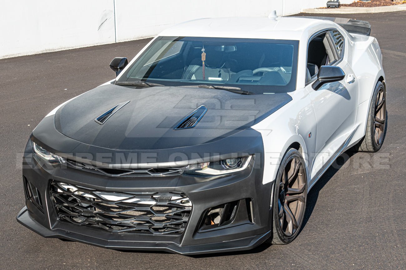 Chevrolet Camaro 6th Gen ZL1 Style Primed Black Front Bumper Kit 2016-2018