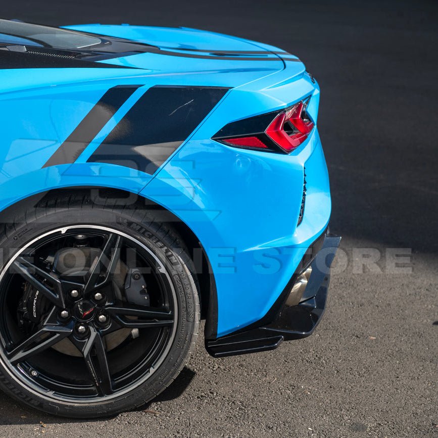 Chevrolet Corvette C8 Performance Style Matte Black Rear Diffuser Lip Winglet Kit 2020-2026