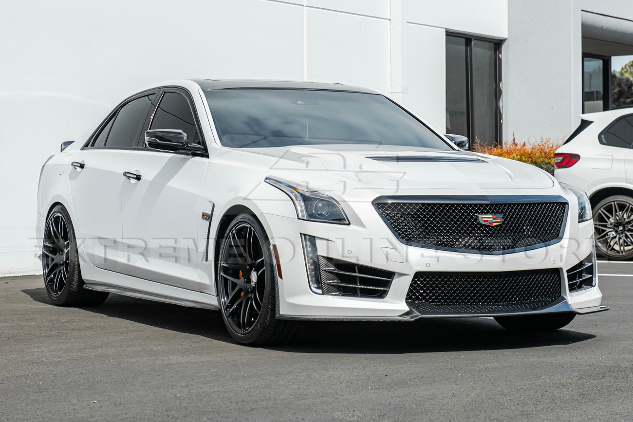 Cadillac CTS-V Alpha Carbon Fiber Front Splitter Side Skirts Wheel Arch Kit 2016-2019