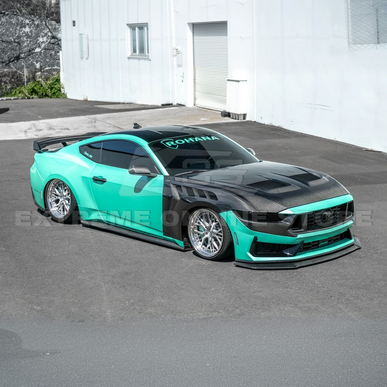 Ford Mustang S650 GTD Style Carbon Fiber Front Bumper Hood 2024-Up