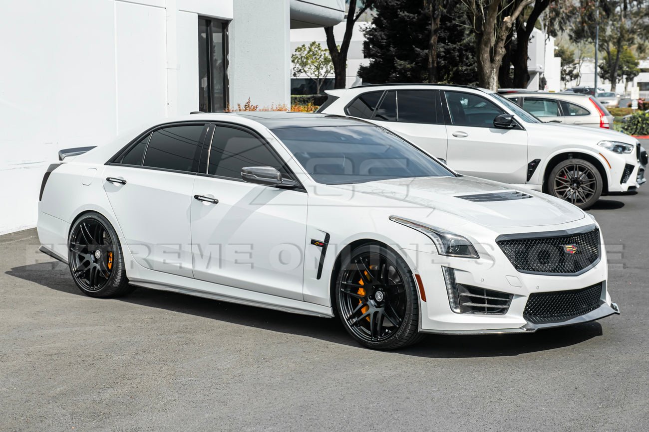 Cadillac CTS-V Alpha Carbon Fiber Front Splitter Side Skirts Wheel Arch Kit 2016-2019